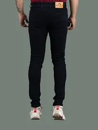 Stylish Black Denim Solid Mid-Rise Jeans For Men-thumb1