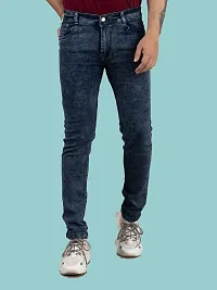 Stylish Blue Denim Solid Mid-Rise Jeans For Men-thumb3