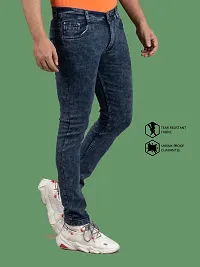 Stylish Denim Grey Slim Fit Mid-Rise Jeans For Men-thumb2