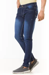 Stylish Denim Blue Slim Fit Mid-Rise Jeans For Men-thumb3