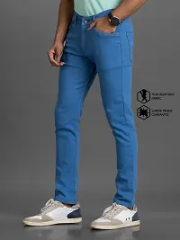 Stylish Denim Blue Slim Fit Mid-Rise Jeans For Men-thumb3