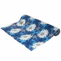 ROYAL-NEST ? 10 Meter, Rectangular Long Shelf Liner, Size - 45 x 1000 cm Sky Blue Color, Flower Design, Sheet Roll / Mat for Drawer, Antislip Mat-thumb3