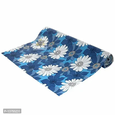 ROYAL-NEST ? 10 Meter, Rectangular Long Shelf Liner, Size - 45 x 1000 cm Sky Blue Color, Flower Design, Sheet Roll / Mat for Drawer, Antislip Mat-thumb4