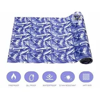 ROYAL-NEST ? Blue Color, Sheet Roll / Mat for Drawer, Antislip Mat Size - 45 x 1000 cm, Rectangular Long Shelf Liner, 10 Meter White Triangle Design-thumb3