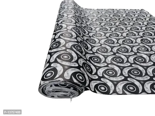 ROYAL-NEST ? Black Color, White Rose Flower Design Sheet Roll / Mat for Drawer, Antislip Mat Size - 45 x 1000 cm, Rectangular Long Shelf Liner, 10 Meter-thumb0