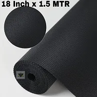 ROYAL-NEST ? Size - 45cm x 150cm Multipurpose, PVC (Metallic Black) Table Mat, Super Strong EVA Anti-Slip Bathroom Kitchen Cabinet Drawer Shelf Mat Liner Sheets Roll, Fridge Mat-thumb1