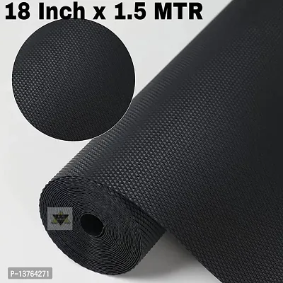 ROYAL-NEST ? Size - 45cm x 150cm Multipurpose, PVC (Metallic Black) Table Mat, Super Strong EVA Anti-Slip Bathroom Kitchen Cabinet Drawer Shelf Mat Liner Sheets Roll, Fridge Mat-thumb2