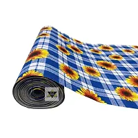 ROYAL-NEST ? Size - 45 x 1000 cm, 10 Meter Rectangular Long Shelf Liner, Blue Color, Blue Box Yellow Flower Design, Sheet Roll / Mat for Drawer, Antislip Mat-thumb3