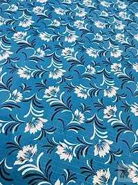 ROYAL-NEST ? Sky Blue Color, Size - 45 x 1000 cm, Rectangular Long Shelf Liner, 10 Meter White Flower Design, Sheet Roll / Mat for Drawer, Antislip Mat-thumb2