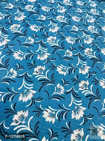 ROYAL-NEST ? Sky Blue Color, Size - 45 x 1000 cm, Rectangular Long Shelf Liner, 10 Meter White Flower Design, Sheet Roll / Mat for Drawer, Antislip Mat-thumb3