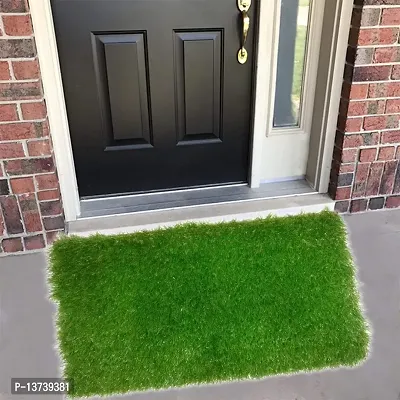 ROYAL - NEST Green Color Doormat with Self Design Grass Doormat-thumb2