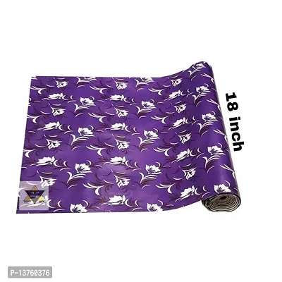 ROYAL-NEST ? 9 Meter, Rectangular Long Shelf Liner, Size - 45 x 900 cm Purple Color, White Flower Design, Sheet Roll/Mat for Drawer, Antislip Mat-thumb5