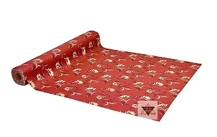 ROYAL-NEST ? 10 Meter Rectangular Long Shelf Liner, Size - 45 x 1000 cm Orange Color, Orange Flower Design, Sheet Roll / Mat for Drawer, Antislip Mat-thumb4