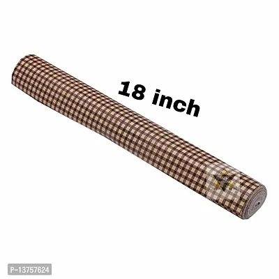 ROYAL-NEST ? 10 Meter, Rectangular Long Shelf Liner, Size - 45 x 1000 cm Brown Color, Brown Small Box Design, Sheet Roll / Mat for Drawer, Antislip Mat-thumb4