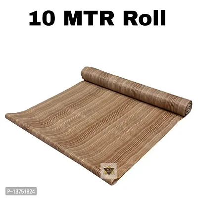 ROYAL-NEST ? Brown Color, Sheet Roll / Mat for Drawer, Antislip Mat, 10 Meter Rectangular Long Shelf Liner,Line Design, Size - 45 x 1000 cm-thumb2