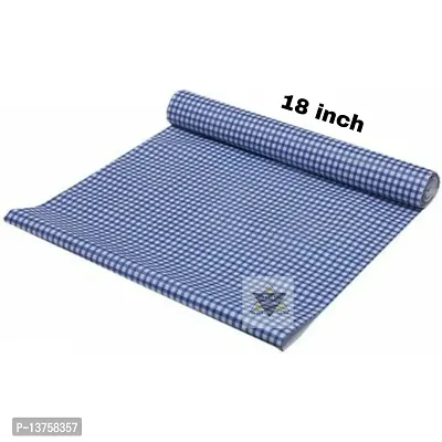 ROYAL-NEST ? 10 Meter, Rectangular Long Shelf Liner, Size - 45 x 1000 cm Blue Color, White Small Box Design, Sheet Roll / Mat for Drawer, Antislip Mat-thumb2