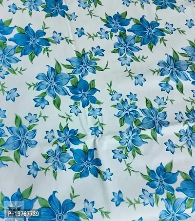 ROYAL - NEST ? 3D Plastic Printed 2 to 4 Seater (40 INCH x 60 INCH) Table Cover Self Design (Medium Size) Champa Flower, Sky Blue Color-thumb3