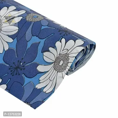 ROYAL-NEST ? Sky Blue Color, Sheet Roll / Mat for Drawer, Antislip Mat Size - 45 x 1000 cm, Rectangular Long Shelf Liner, 10 Meter Flower Design-thumb2