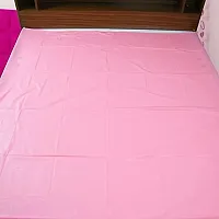 ROYAL - NEST Soild Self Design Single Bed Sheet with PVC, (4.5 x 6 Feet) Pink-thumb1