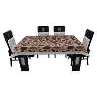 ROYAL - NEST ? Medium Size 2 to 4 Seater 3D Table Cover Self Design Plastic Table Cover with Lace Brown Leaf, Brown Color-thumb4