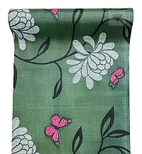 ROYAL-NEST ? Green Color, Flower Design, Sheet Roll for Almira/Mat for Drawer Shelf|Antislip Mat|Waterproof PVC, 9 Meter Rectangular Long Shelf Liner Cupboard/AdjustableSize - 45 x 900 cm-thumb3