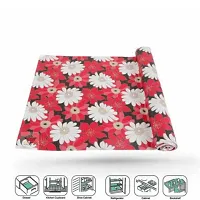 ROYAL-NEST ? Red Color, 10 Meter Rectangular Long Shelf Liner,Flower Designs, Size - 45 x 1000 cm, Sheet Roll / Mat for Drawer, Antislip Mat-thumb3