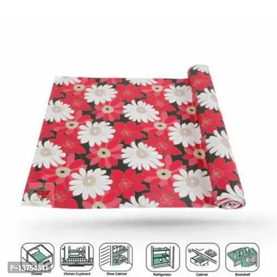 ROYAL-NEST ? Red Color, 10 Meter Rectangular Long Shelf Liner,Flower Designs, Size - 45 x 1000 cm, Sheet Roll / Mat for Drawer, Antislip Mat-thumb4