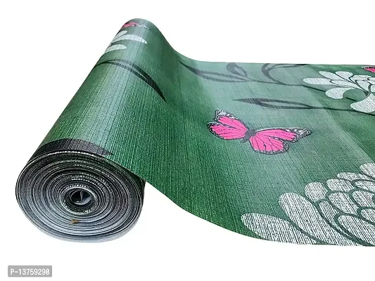 ROYAL-NEST ? Green Color, 9 Meter Rectangular Long Shelfs LinerCupboard|Flower Design, Adustable Size - 45 x 900 cm, Sheet Roll for Almira|Mat for Drawer|Antislip Mat/PVC Watreproof-thumb0