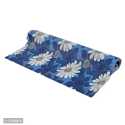 ROYAL-NEST ? Sky Blue Color, Flower Design, Sheet Roll for Almira/Mat for Drawer Shelf|Antislip Mat|Waterproof PVC| Adjustable Size - 45 x 900 cm, 9 Meter Rectangular Long Shelf Liner Cupboard