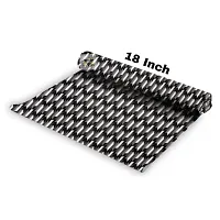 ROYAL-NEST ? 10 Meter, Size - 45 x 1000 cm Rectangular Long Shelf Liner, Black Color, White Cut Design, Sheet Roll / Mat for Drawer, Antislip Mat-thumb2