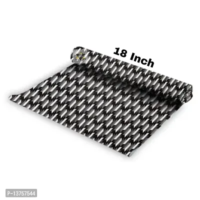 ROYAL-NEST ? 10 Meter, Size - 45 x 1000 cm Rectangular Long Shelf Liner, Black Color, White Cut Design, Sheet Roll / Mat for Drawer, Antislip Mat-thumb3