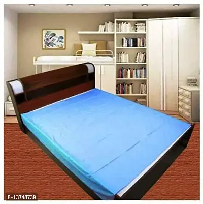 ROYAL - NEST PVC Bed Sheet Self Design Single Bed Sheet Soild Color 4.5 x 6 Feet (Sky Blue)