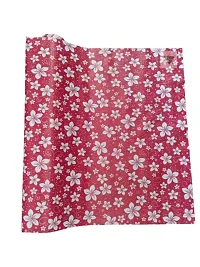 ROYAL-NEST ? Maroon Color, Sheet Roll / Mat for Drawer, Antislip Mat, White Flower Design, Size - 45 x 1000 cm, 10 Meter Rectangular Long Shelf Liner-thumb1