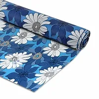 ROYAL-NEST ? Sky Blue Color, Flower Design, Sheet Roll for Almira/Mat for Drawer Shelf|Antislip Mat|Waterproof PVC| Adjustable Size - 45 x 900 cm, 9 Meter Rectangular Long Shelf Liner Cupboard-thumb3