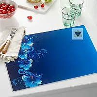 ROYAL - NEST Self Design PVC Placemats Dinning Mats Blue Color (Set of 3) Butterfly Design Mats-thumb3