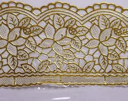 ROYAL-NEST Table Cover Medium Size 8 to 10 Seater with Golden Lace (Transparent) 60 x 108-thumb2