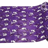 ROYAL-NEST ? Size - 45 x 1000 cm, 10 Meter , Purple Color Rectangular Long Shelf Liner, White Small Flower Design, Sheet Roll / Mat for Drawer, Antislip Mat-thumb3