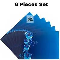 ROYAL - NEST Placemats Dinning Mats 17 x 12 cm Blue Color Self Design with Set of 6 Butterfly Design Mats-thumb2