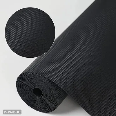 ROYAL-NEST ? (Metallic Black) Size - 45cm x 150cm Multipurpose PVC , Fridge Mat, Table Mat, Super Strong EVA Anti-Slip Bathroom Kitchen Cabinet Drawer Shelf Mat Liner Sheets Roll