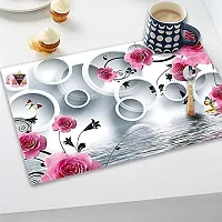 ROYAL - NEST Self Design Pink Color Set of 6 Placemats Dinning Mats (Round Design Mats)-thumb2