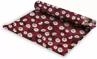 ROYAL-NEST ? Maroon Color, Flower Design Sheet Roll / Mat for Drawer, Antislip Mat Size - 45 x 500 cm, Rectangular Long Shelf Liner, 10 Meter-thumb2