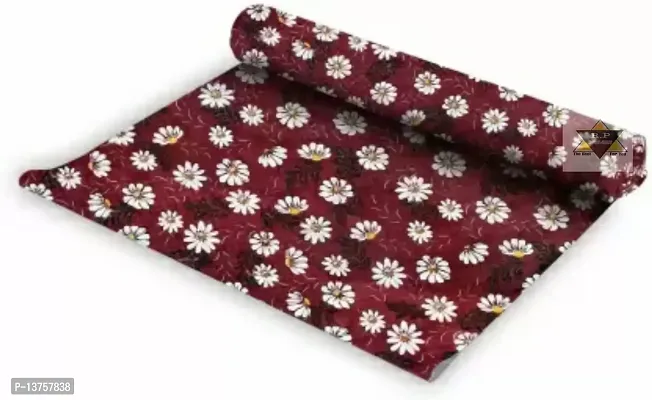 ROYAL-NEST ? Maroon Color, Flower Design Sheet Roll / Mat for Drawer, Antislip Mat Size - 45 x 500 cm, Rectangular Long Shelf Liner, 10 Meter-thumb3