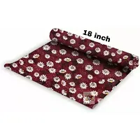 ROYAL-NEST ? 10 Meter, Size - 45 x 500 cm , Antislip Mat Rectangular Long Shelf Liner, Maroon Color, Flower Design, Sheet Roll / Mat for Drawer-thumb1