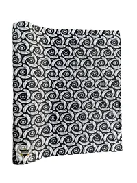 ROYAL-NEST ? Black Color, White Rose Flower Design, Sheet Roll / Mat for Drawer, Antislip Mat, Size - 45 x 1000 cm, 10 Meter Rectangular Long Shelf Liner-thumb3