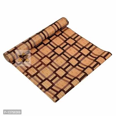 ROYAL-NEST ? 10 Meter, Size - 45 x 1000 cm , Antislip Mat Rectangular Long Shelf Liner, Brown Color, Brown Box Design, Sheet Roll / Mat for Drawer-thumb5