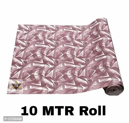 ROYAL-NEST ? Choco Color, White Triangle Design, Sheet Roll / Mat for Drawer, Antislip Mat, Size - 45 x 1000 cm, 10 Meter Rectangular Long Shelf Liner