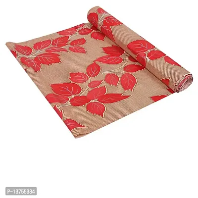 ROYAL-NEST ? Brown Color, 10 Meter Rectangular Long Shelfs Liner,Red Leaf Design, Size - 45 x 1000 cm, Sheet Roll / Mat for Drawer, Antislip Mat