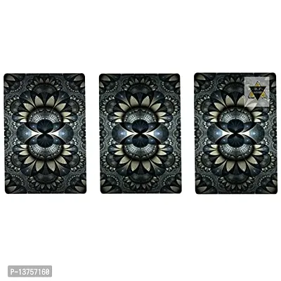 ROYAL - NEST 17 x 12 cm Set of 6 (Color) Blue Placemats Dinning Mats Self Design Flower Design Mats-thumb5