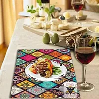 ROYAL - NEST Self Design PVC Placemats Dinning Mats Multicolor Color (Set of 3) Rangoli Design Mats-thumb2