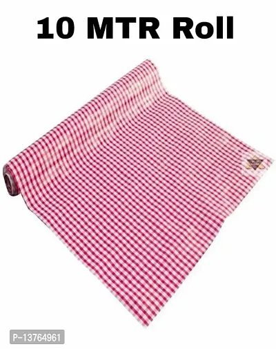 ROYAL-NEST ? Pink Color, White Small Box Design, Sheet Roll / Mat for Drawer, Antislip Mat, 10 Meter Rectangular Long Shelf Liner, Size - 45 x 1000 cm-thumb0